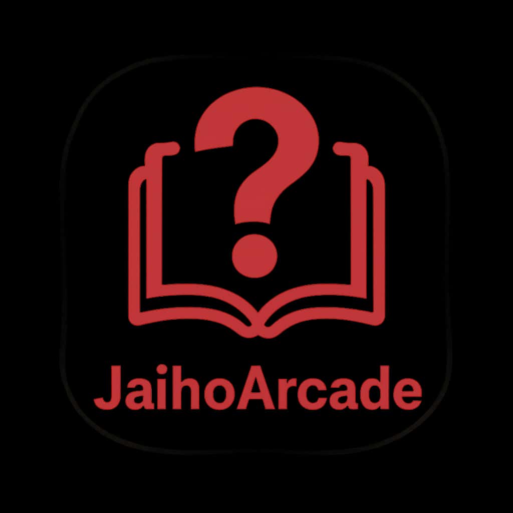 A badge symbolizing the features of JaihoArcade in a minimalistic design.