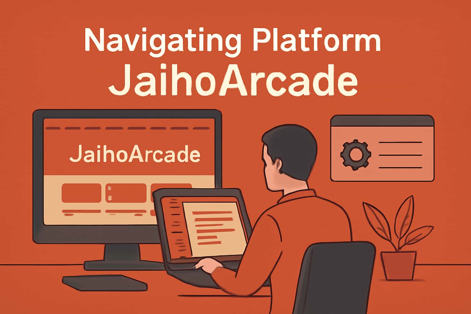 An informative visual representation of the JaihoArcade platform, showcasing its navigation features.