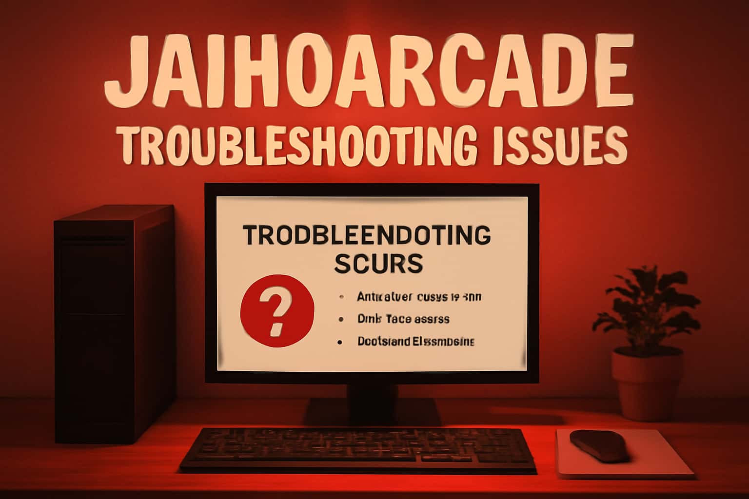 Informative scene depicting troubleshooting strategies for JaihoArcade issues.